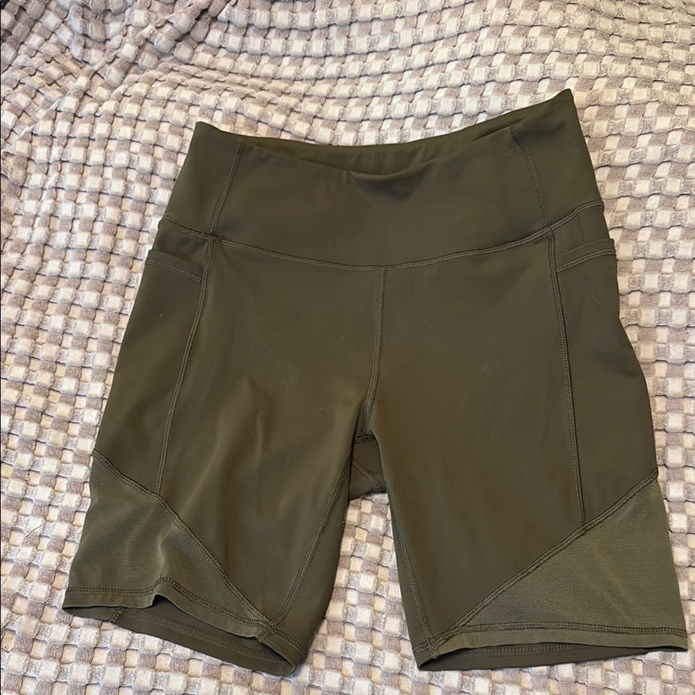 Olive Green Women's Biker Shorts